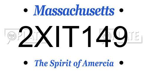 2XIT149 Massachusetts License Plate