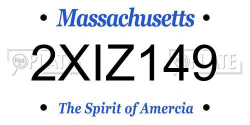 2XIZ149 Massachusetts License Plate