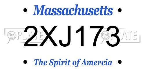 2XJ173 Massachusetts License Plate