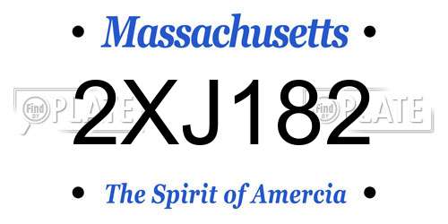 2XJ182 Massachusetts License Plate