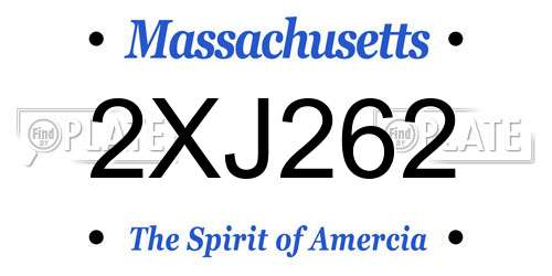 2XJ262 Massachusetts License Plate