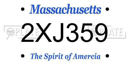 2XJ359 Massachusetts License Plate