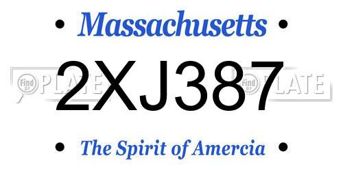 2XJ387 Massachusetts License Plate
