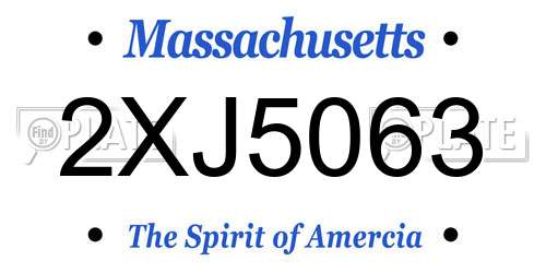 2XJ5063 Massachusetts License Plate