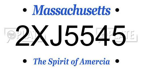 2XJ5545 Massachusetts License Plate