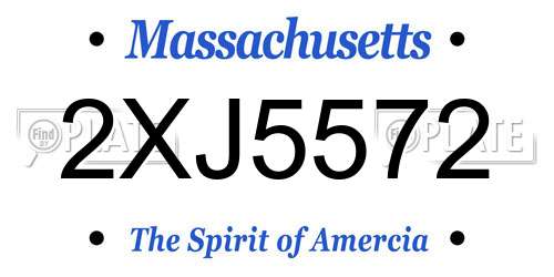 2XJ5572 Massachusetts License Plate
