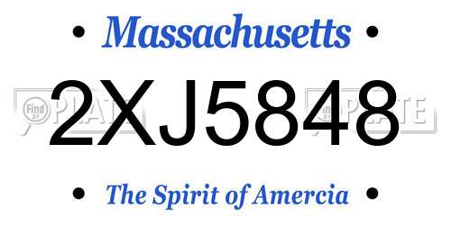 2XJ5848 Massachusetts License Plate