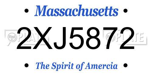 2XJ5872 Massachusetts License Plate