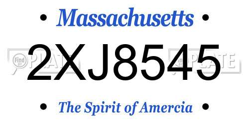 2XJ8545 Massachusetts License Plate