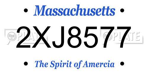 2XJ8577 Massachusetts License Plate