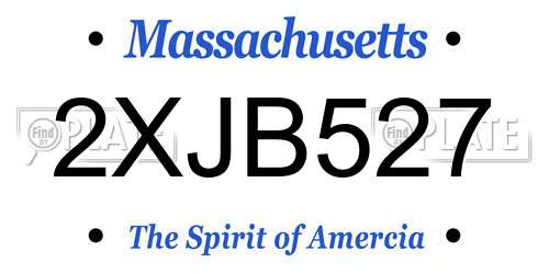2XJB527 Massachusetts License Plate