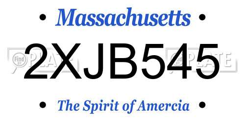 2XJB545 Massachusetts License Plate
