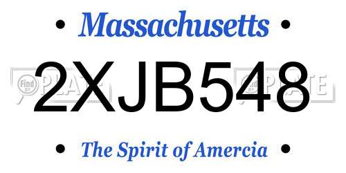 2XJB548 Massachusetts License Plate
