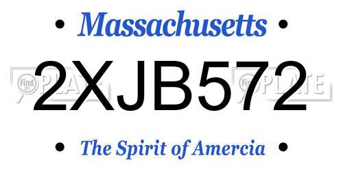 2XJB572 Massachusetts License Plate
