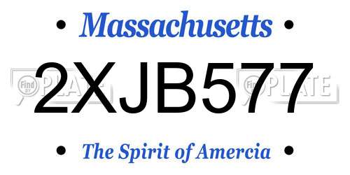 2XJB577 Massachusetts License Plate