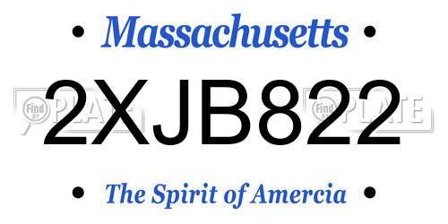 2XJB822 Massachusetts License Plate