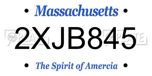 2XJB845 Massachusetts License Plate