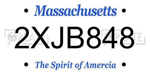 2XJB848 Massachusetts License Plate