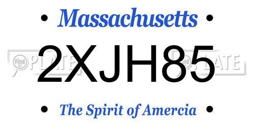 2XJH85 Massachusetts License Plate