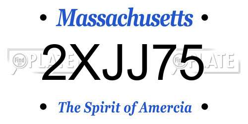2XJJ75 Massachusetts License Plate