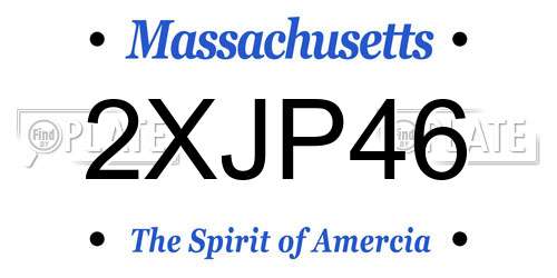 2XJP46 Massachusetts License Plate