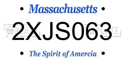 2XJS063 Massachusetts License Plate