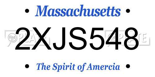 2XJS548 Massachusetts License Plate