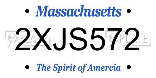 2XJS572 Massachusetts License Plate
