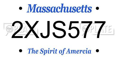 2XJS577 Massachusetts License Plate