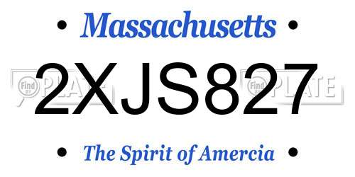 2XJS827 Massachusetts License Plate