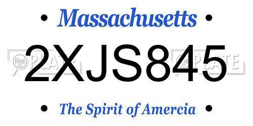 2XJS845 Massachusetts License Plate