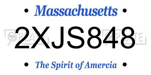 2XJS848 Massachusetts License Plate