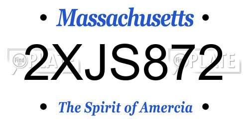 2XJS872 Massachusetts License Plate