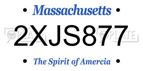 2XJS877 Massachusetts License Plate