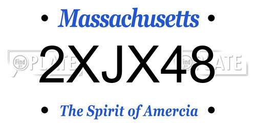 2XJX48 Massachusetts License Plate