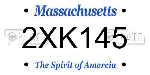 2XK145 Massachusetts License Plate