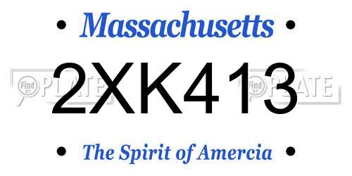 2XK413 Massachusetts License Plate