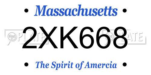 2XK668 Massachusetts License Plate