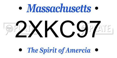 2XKC97 Massachusetts License Plate
