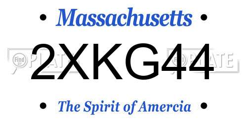 2XKG44 Massachusetts License Plate