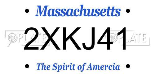 2XKJ41 Massachusetts License Plate