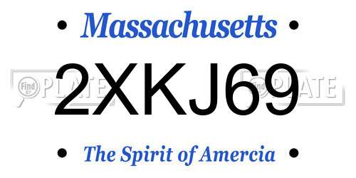 2XKJ69 Massachusetts License Plate