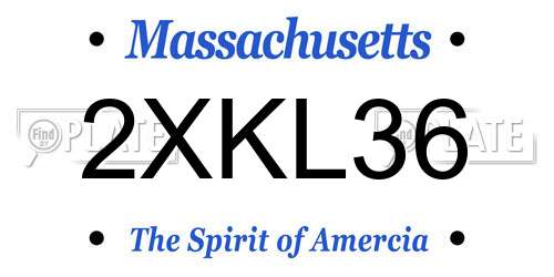 2XKL36 Massachusetts License Plate