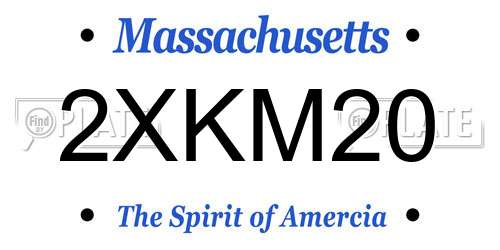 2XKM20 Massachusetts License Plate