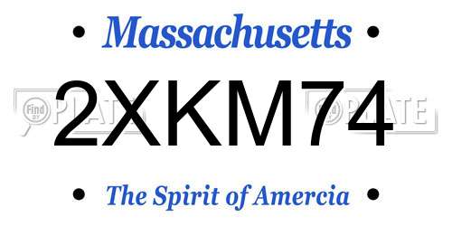 2XKM74 Massachusetts License Plate