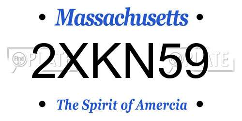 2XKN59 Massachusetts License Plate