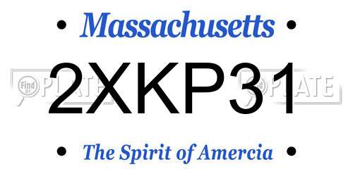 2XKP31 Massachusetts License Plate