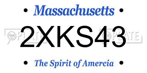 2XKS43 Massachusetts License Plate