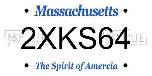2XKS64 Massachusetts License Plate