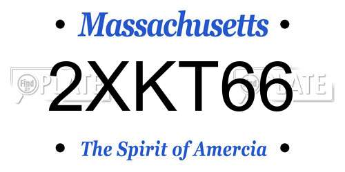 2XKT66 Massachusetts License Plate